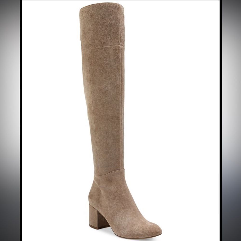 FRANCO SARTO Kerri Over The Knee Bootsbeige‎ tan real leather suede size 5